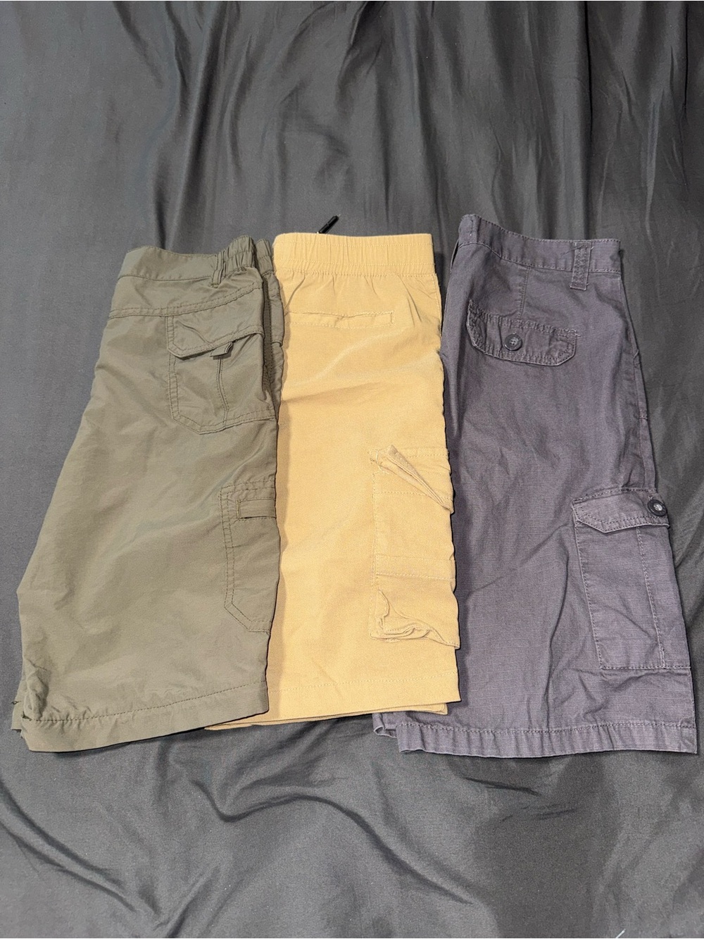 Boy’s Cargo Shorts - Olive, Khaki, and Gray - Unbranded